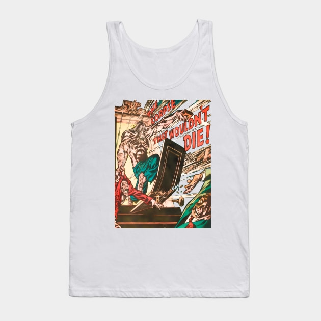 Horror Intrigue. Tales of mystery and suspense. The corpse that wouldn't die. 1955 Retro Vintage Comic Book Tank Top by REVISTANGO